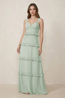 Sweetheart Tiered A - Line Chiffon Bridesmaid Dress in Sage - KissProm Bridesmaid Dresses