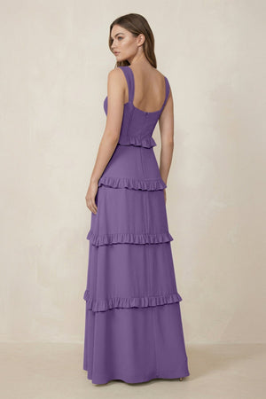 Sweetheart Tiered A - Line Chiffon Bridesmaid Dress in Tahiti - KissProm Bridesmaid Dresses