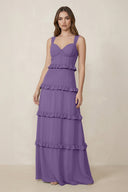Sweetheart Tiered A - Line Chiffon Bridesmaid Dress in Tahiti - KissProm Bridesmaid Dresses