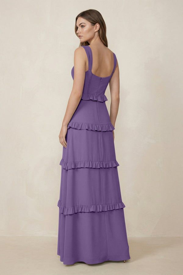 Sweetheart Tiered A - Line Chiffon Bridesmaid Dress in Tahiti - KissProm Bridesmaid Dresses