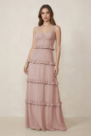 Sweetheart Tiered A - Line Chiffon Bridesmaid Dress in Toffee - KissProm Bridesmaid Dresses