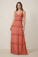 Sweetheart Tiered A - Line Chiffon Bridesmaid Dress in Wild Rose - KissProm Bridesmaid Dresses