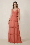 Sweetheart Tiered A - Line Chiffon Bridesmaid Dress in Wild Rose - KissProm Bridesmaid Dresses