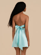 Talyra | Aqua - Strapless A Line Short Homecoming Dress With Keyhole