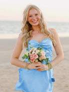 Talyra | Blue - Strapless A Line Short Homecoming Dress With Keyhole