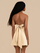 Talyra | Champagne - Strapless A Line Short Homecoming Dress With Keyhole - KissProm