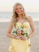 Talyra | Yellow - Strapless A Line Short Homecoming Dress With Keyhole
