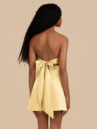 Talyra | Yellow - Strapless A Line Short Homecoming Dress With Keyhole