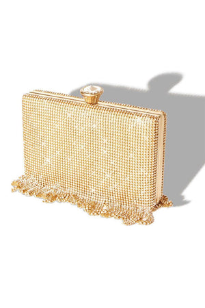 Tassels Golden Exquisite Square Party Handbag - KissProm