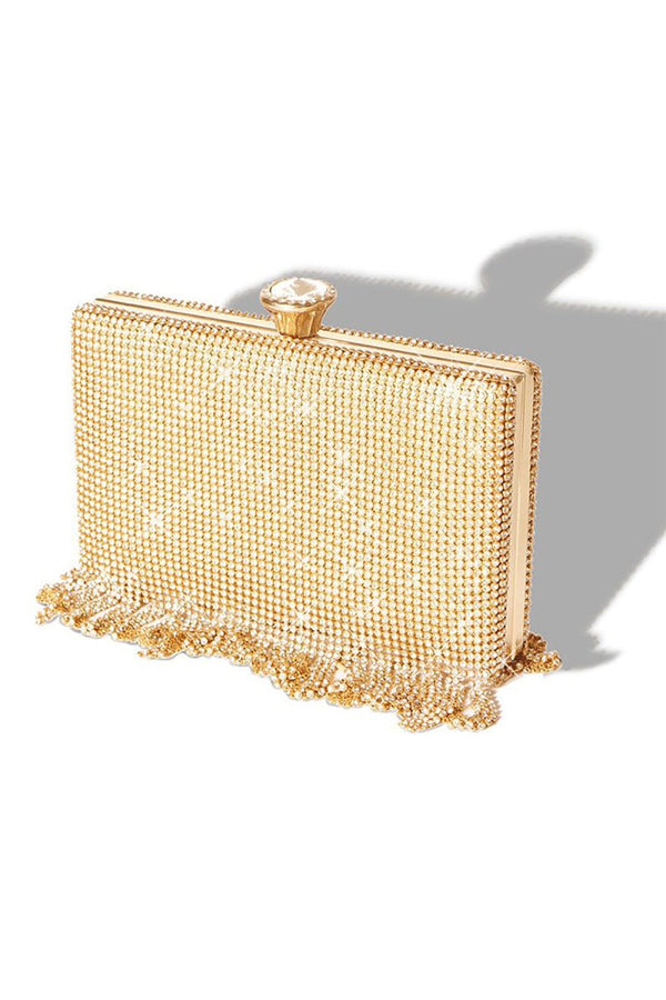 Tassels Golden Exquisite Square Party Handbag - KissProm