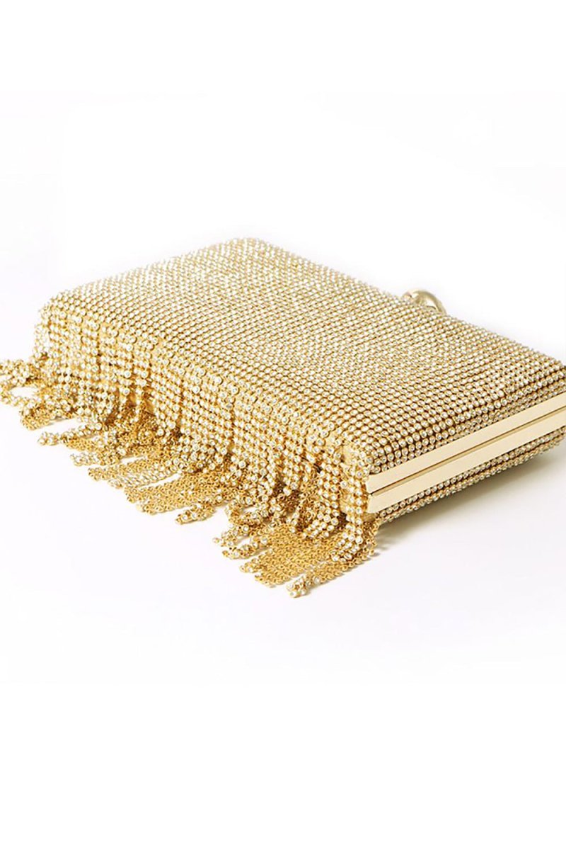Tassels Golden Exquisite Square Party Handbag - KissProm
