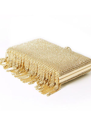Tassels Golden Exquisite Square Party Handbag - KissProm