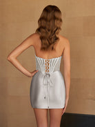 Tavi | Sky Blue - Bodycon Satin Sweetheart Beaded Homecoming Dresses with Slit