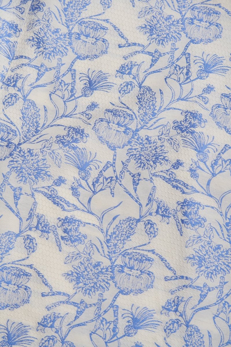 Tavira | Sky Blue - Halter Floral Jacquard Mermaid Long Formal Prom Dresses With Slit - KissProm