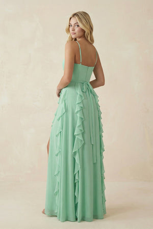 Tiered Ruffle A - Line Chiffon Bridesmaid Dress - KissProm Bridesmaid Dresses