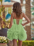 Yara | A-Line V Neck Short Tulle Homecoming Dress