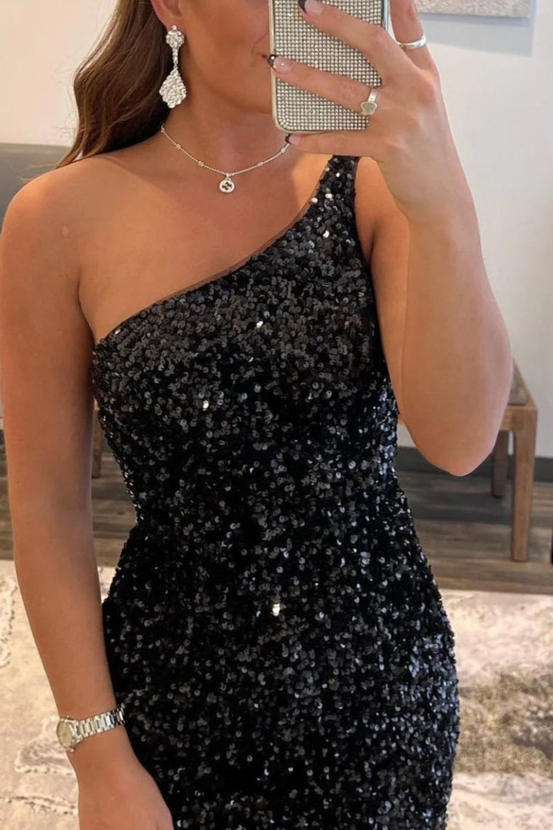 Linnea | Tight Sequins One Shoulder Homecoming Dress