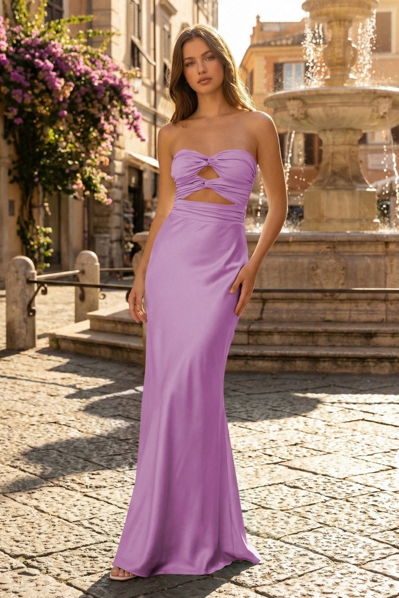 KissProm Sweetheart Aqua Blue Sheath Long Prom Dresses, Lilac / 10