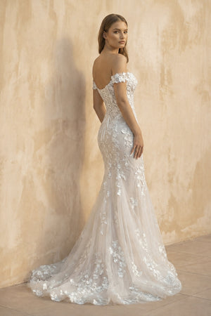 Mermaid Off - The - Shoulder Sleeveless Lace Wedding Dresses  – Wedding Dresses by KissProm | Available at KissProm
