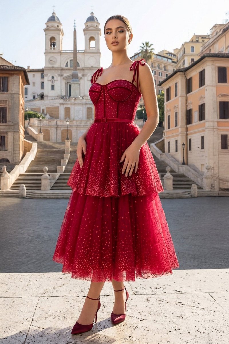 Tulle Dark Red Glitter Homecoming Dress Tulle Dark Red Glitter Homecoming Dress