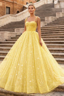 Lavender Tulle Straps Floor Length Evening Dress, Lavender A-Line Prom Dress - KISSPROM PROM DRESSES