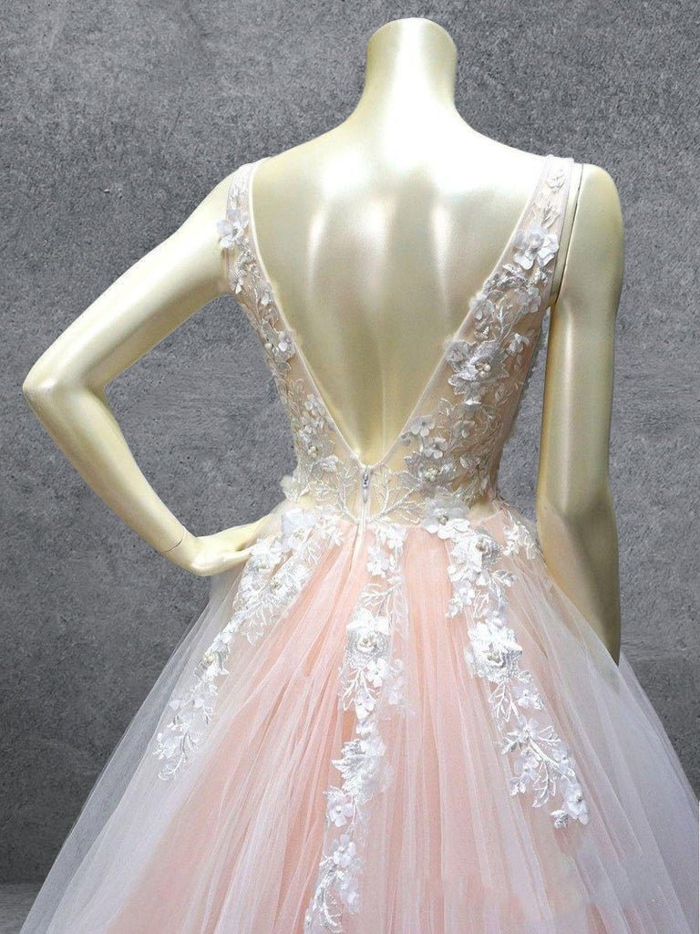 Turquoise Lace Applique Ball Gown Long Ball Gowns Quinceanera Dress Turquoise / 2