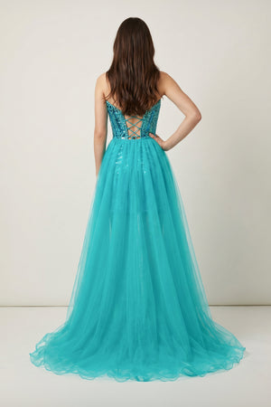Turquoise Sheath V Neck Sequined Mini Homecoming Dresses with Train | KISSPROM