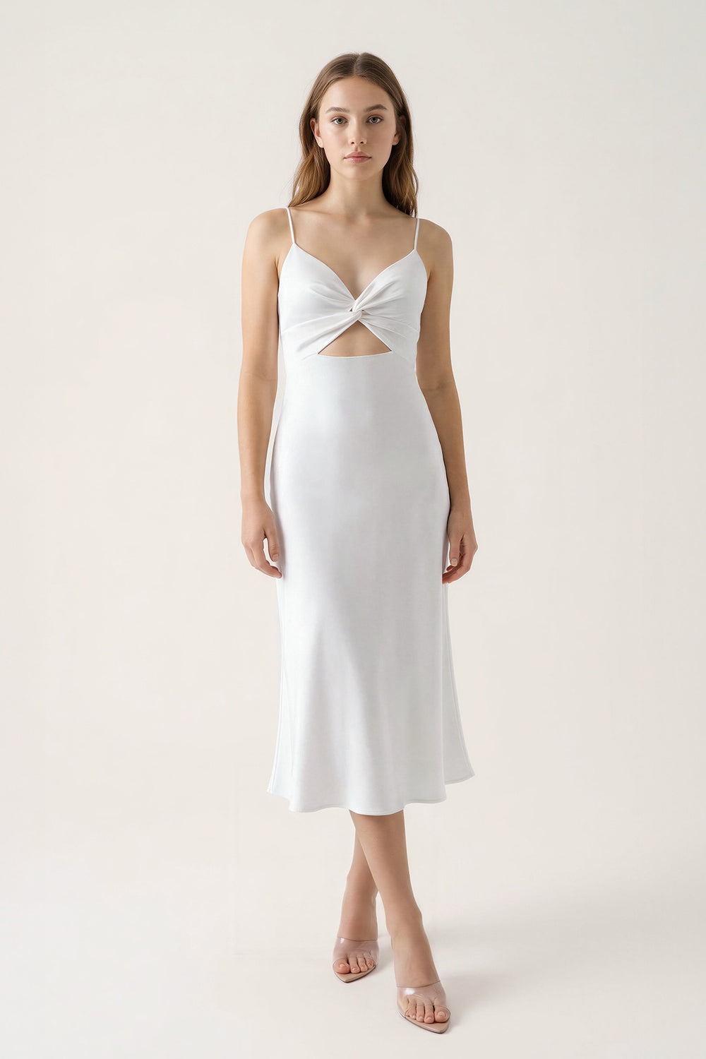 Twist Front Cut-Out Midi Graduation Dress - KISSPROM