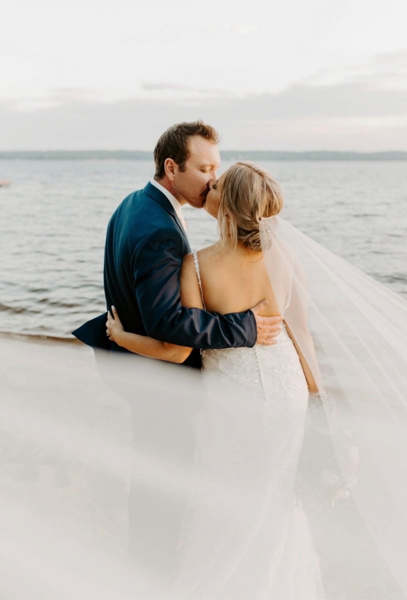 Vintage Ultra Modern Sheer Bridal Veil Wedding Veil - KissProm