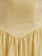 Undine | Yellow - Halter A Line Satin Short Homecoming Dress