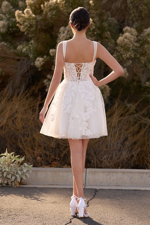 Unqiue A-Line Sweetheart Sequin Short Wedding Dress with Appliques