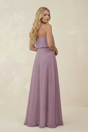 V - Neck Blouson A - Line Chiffon Bridesmaid Dress in Dusk - KissProm Bridesmaid Dresses