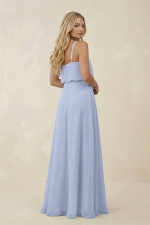 V - Neck Blouson A - Line Chiffon Bridesmaid Dress in Ice - KissProm Bridesmaid Dresses