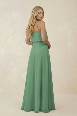 V - Neck Blouson A - Line Chiffon Bridesmaid Dress in Sea Glass - KissProm Bridesmaid Dresses