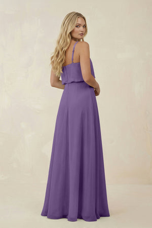 V - Neck Blouson A - Line Chiffon Bridesmaid Dress in Tahiti - KissProm Bridesmaid Dresses