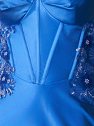 Reagan |Sheath Satin Homecoming Dress with Appliques