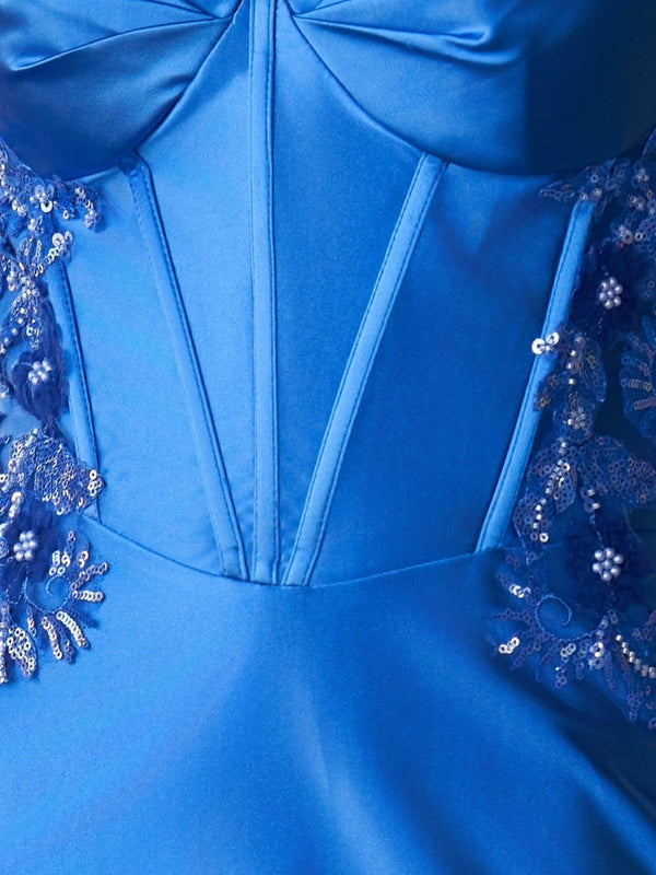 Reagan |Sheath Satin Homecoming Dress with Appliques