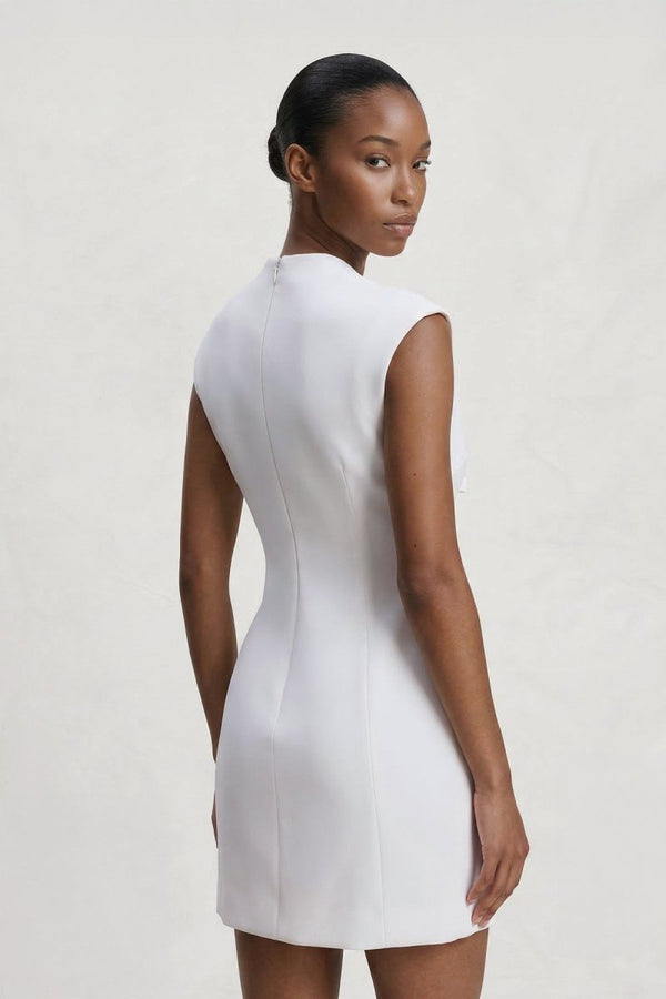 V - Neck Cut - Out Sheath Graduation Dress With Bow - KissProm