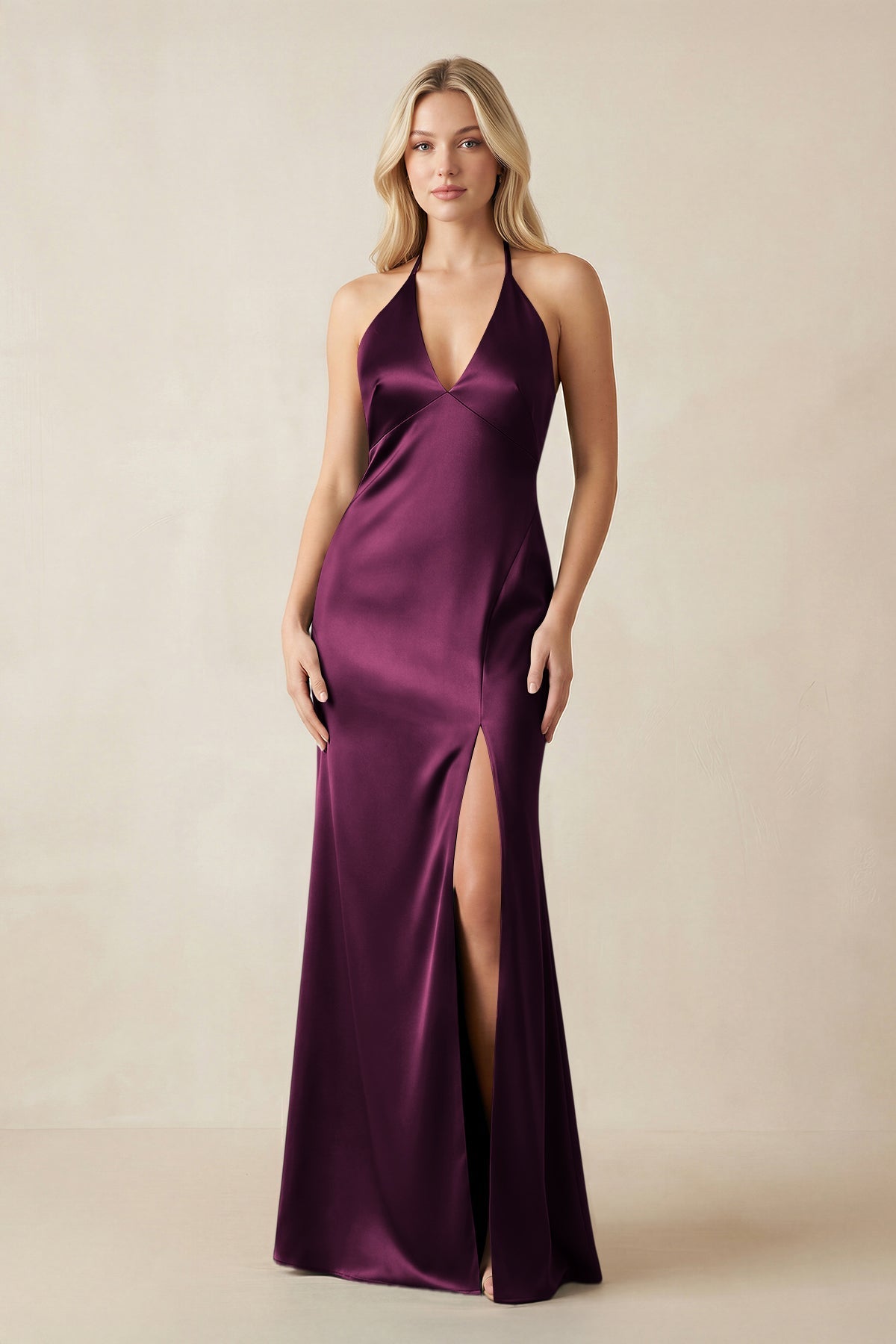 sangria bridesmaid dresses Monique Sangria Whimsical Blooms Matte Satin Dress