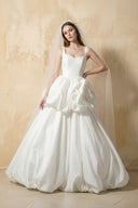 Two Piece Taffeta Ball Gown with Floral in White – Dress by KissProm | Available at KissProm