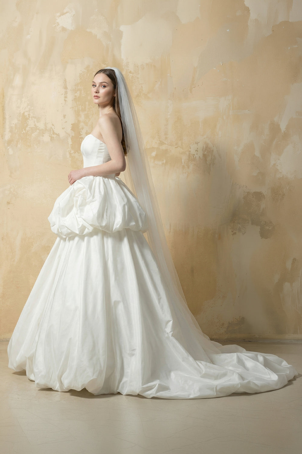 Two Piece Taffeta Ball Gown with Floral in White – Dress by KissProm | Available at KissProm