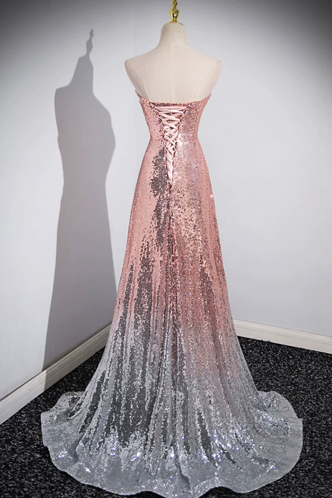 Cleo | Mermaid Sequins Long Prom Dress, Sparkling Sweetheart Neckline Ombre Evening Dress