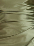 Vaya | Olive - Sheath Spaghetti Straps Pleated Satin Short Homecoming Dress