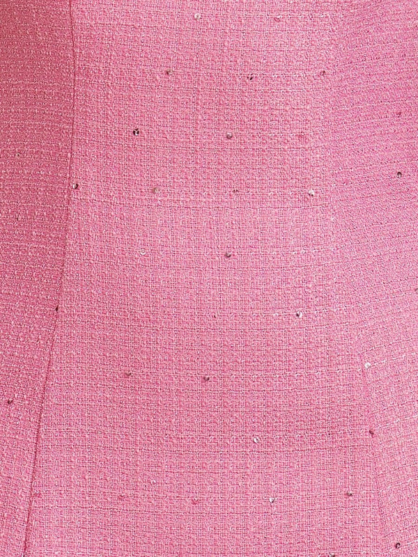 Vesper | Pink - Spaghetti Straps Beaded Sheath Homecoming Dress With Bows