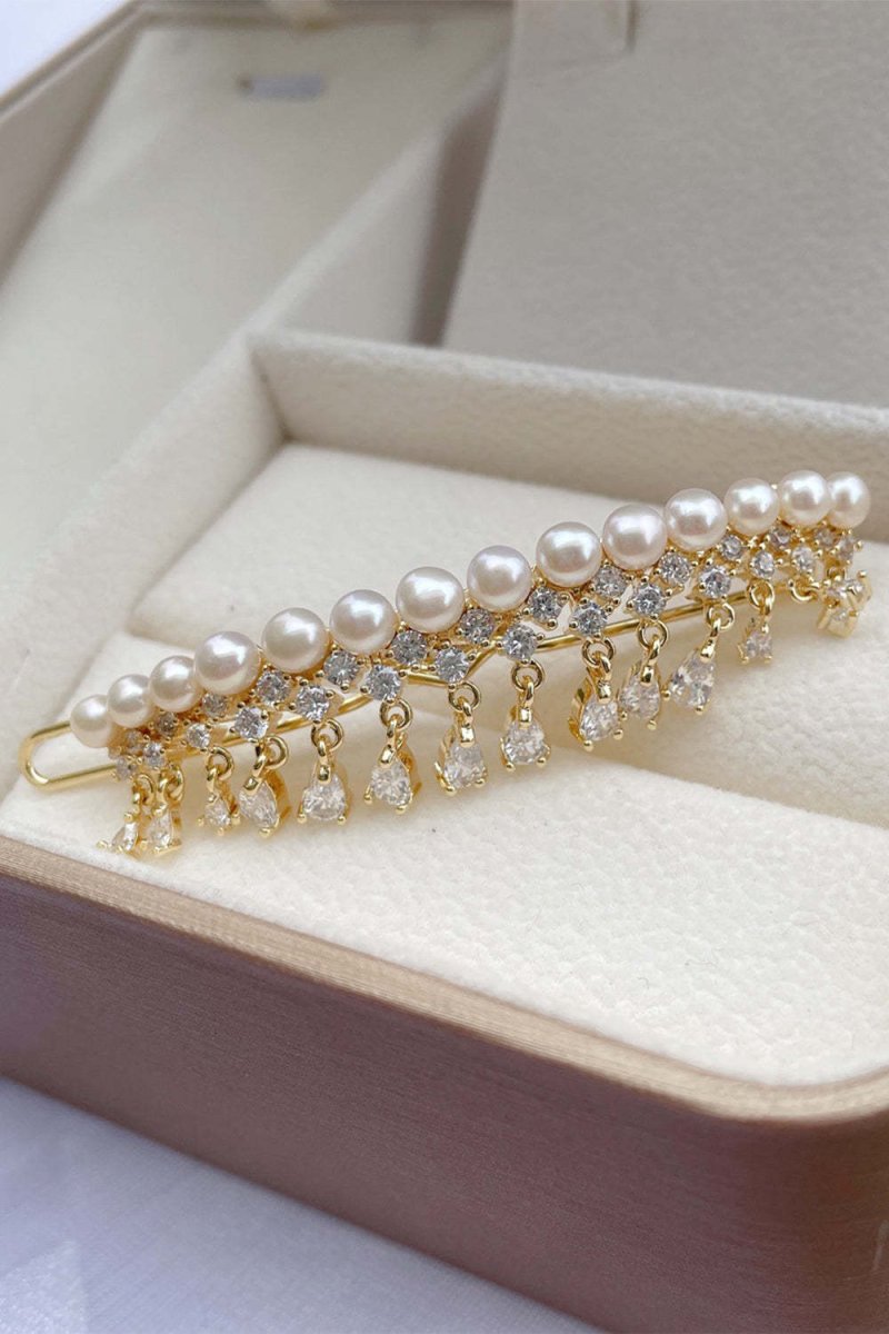 Vintage Bangs Side Pearl Hair Clip - KissProm
