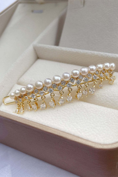 Vintage Bangs Side Pearl Hair Clip - KissProm