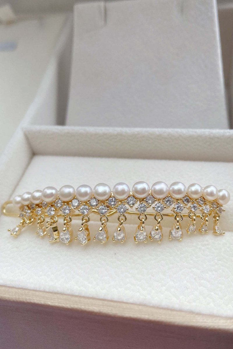 Vintage Bangs Side Pearl Hair Clip - KissProm
