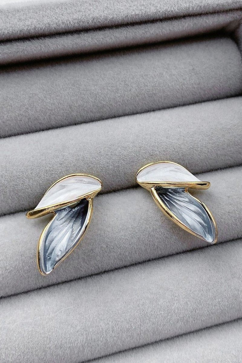 Leaf Stud Earrings Gold - KissProm