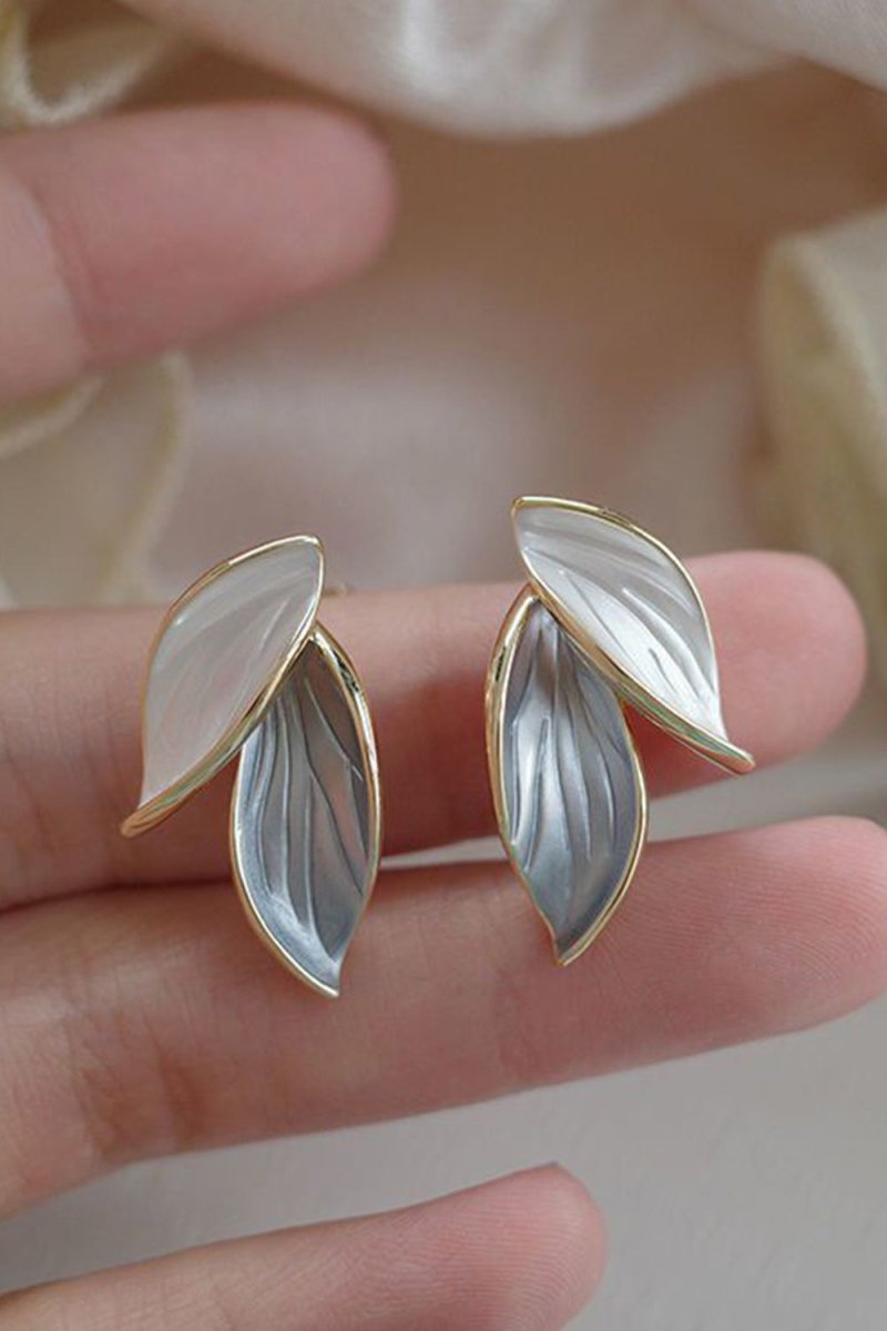 Leaf Stud Earrings Gold - KissProm