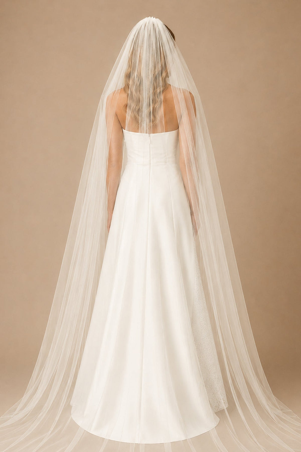 Vintage Long Chapel Veils Two - tayer Wedding Veils in Ivory - KissProm Wedding Veils